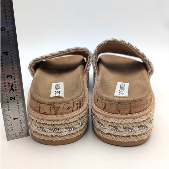 Steve Madden Beller Platform Slide Sandal Women's Natural Multi Size US8M EU39 - Picture 4 of 12
